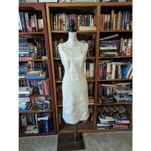 narcisco Rodriguez Italy linen blend bodycon dress sz 10 excellent condition